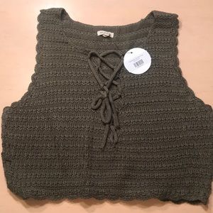 Green crochet top